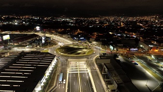 Imagen aérea de la rotonda del Bicentenario