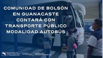 Imagen ilustrativa de autobús de Transporte Inteligente de Guanacaste con el título del comunicado. 