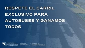 Imagen ilustrativa de un carril exclusivo con título de el comunicado y logo institucional. 
