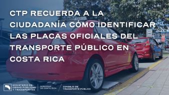 Imagen ilustrativa de la parte trasera de un taxi, con el título del comunicado y logos instituciona