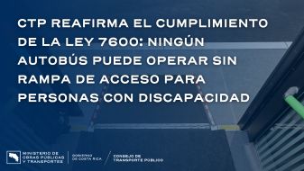 Imagen con fines ilustrativos de una rampa con el título del comunicado y logo institucional. 