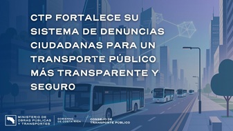 Imagen ilustrativa de buses con el título de el comunicado y logo institucional.